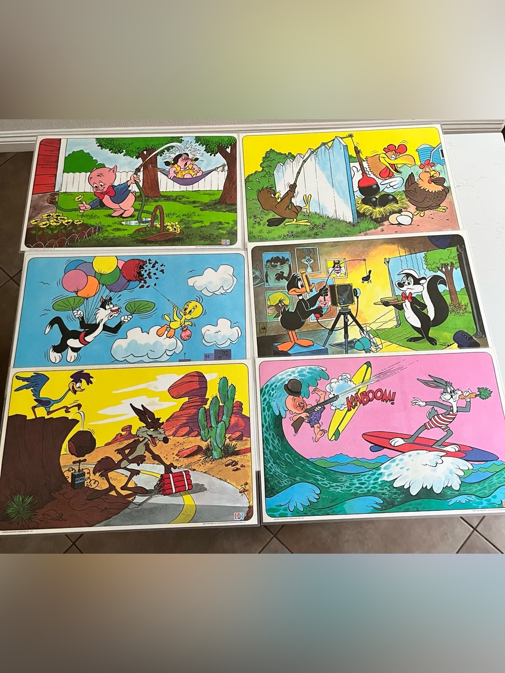 1978 vintage 6-piece laminated placemats collectibles